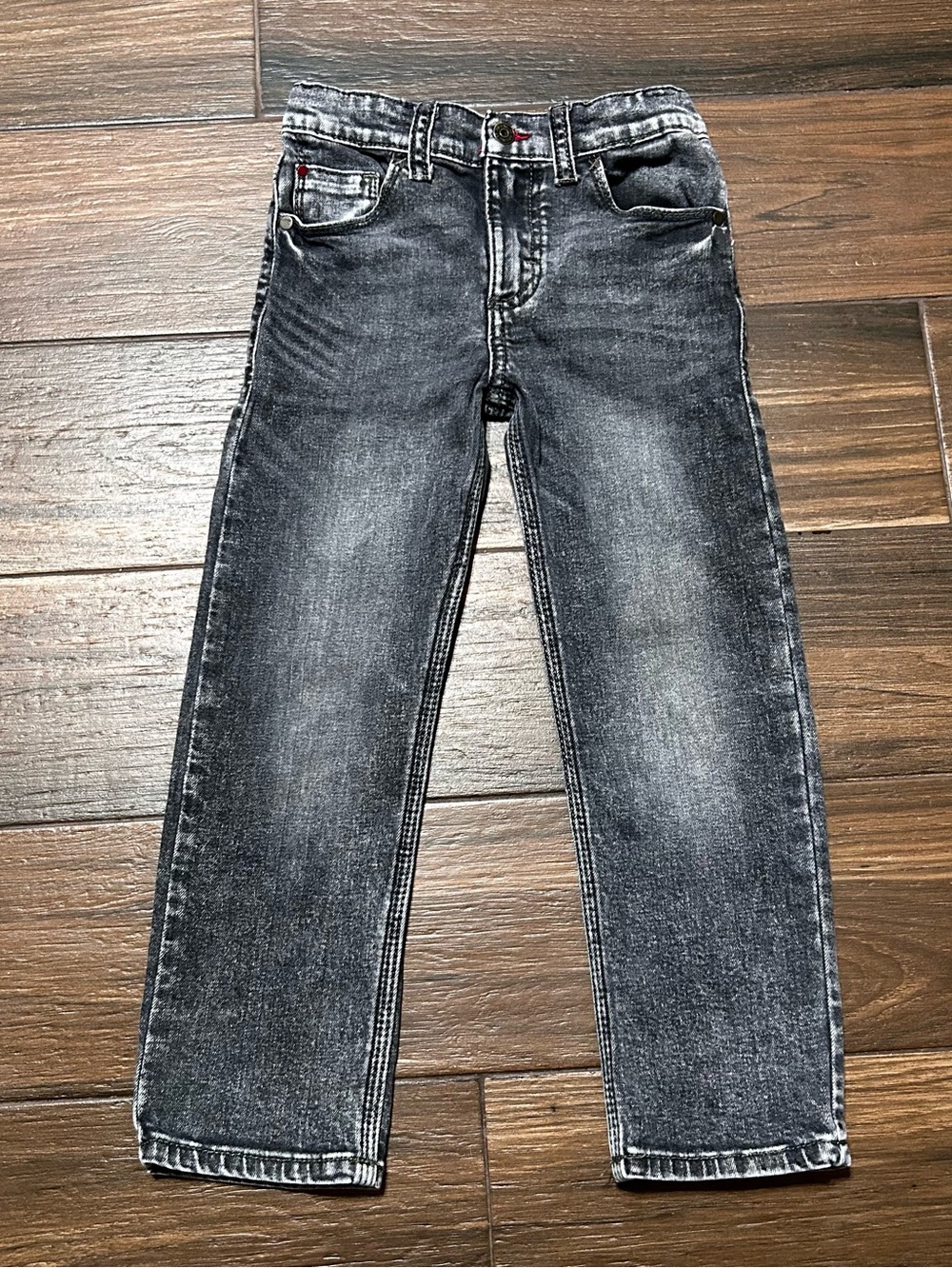 Wrangler Boys Slim Fit Jeans 6 Regular Dark Black Wash Snap Button
